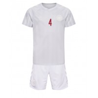 Denmark Simon Kjaer #4 Replica Away Minikit World Cup 2022 Short Sleeve (+ pants)
